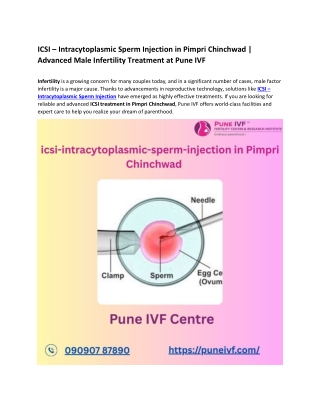 icsi intracytoplasmic sperm injection in pimpri