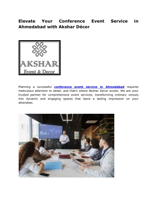 Elevate Your Conference Event Service in Ahmedabad with Akshar Décor