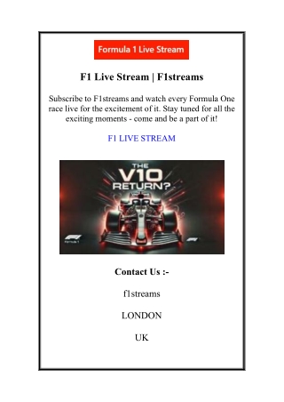 f1 live stream f1streams