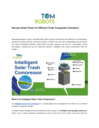 Harness Solar Power for Efficient Trash Compaction Solutions
