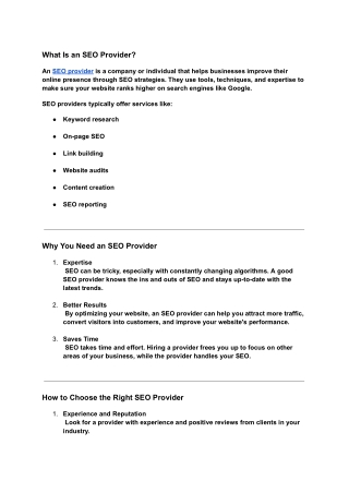 SEO Provider