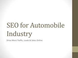 SEO Automobile Strategies for Auto Dealers and Businesses