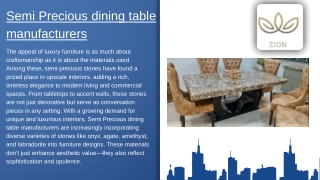 Exploring the Role of Semi Precious Dining Table Manufacturers in High-End Furniture Design
