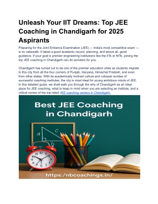 Unleash Your IIT Dreams_ Top JEE Coaching in Chandigarh for 2025 Aspirants