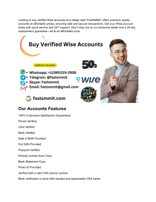 looking to buy verified wise accounts at a cheap