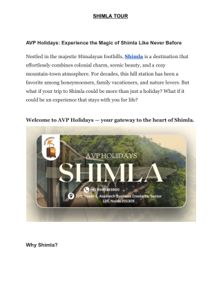 shimla Tour