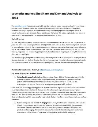 cosmetics market size share and demand analysis