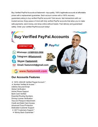 Untitled docVerified PayPal Accounts for eCommerce Successument