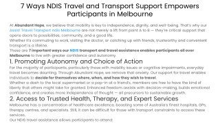 7 Ways NDIS Travel and Transport Support Empowers Participants in Melbourne
