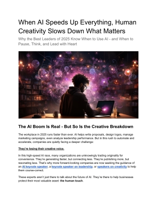 When AI Speeds Up Everything, Human Creativity Slows Down What Matters