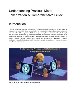 Understanding Precious Metal Tokenization A Comprehensive Guide
