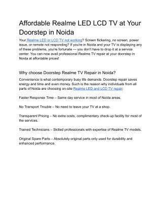 Affordable Realme LED LCD TV at Your Doorstep in Noida