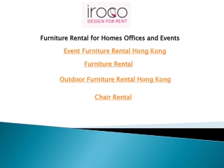 Furniture Rental for Homes Offices and Events