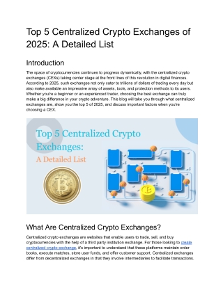 top 5 centralized crypto exchanges of 2025