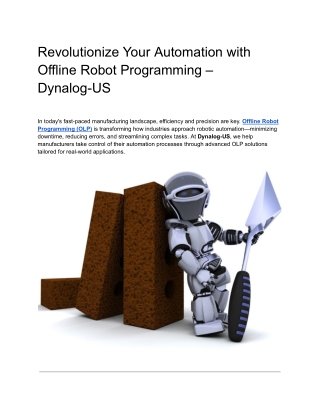 Revolutionize Your Automation with Offline Robot Programming – Dynalog-US