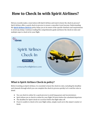 Spirit Airlines Check In: Tips for a Smooth Experience