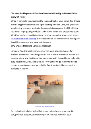 Discover the Elegance of Floorland Laminate Flooring