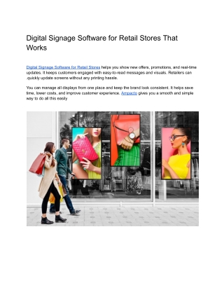 Digital Signage Software for Retail Stores That Works