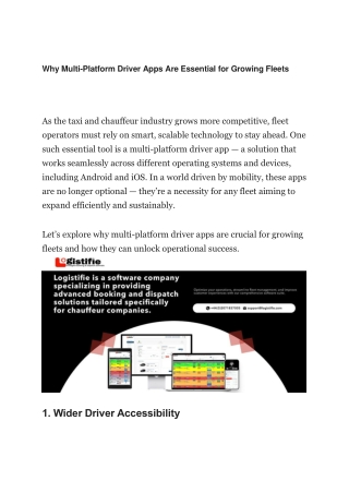 Why Multi-Platform Driver Apps Are Essential for Growing Fleets