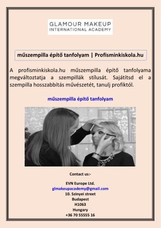 műszempilla építő tanfolyam Profisminkiskola.hu
