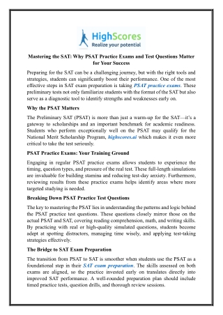 Psat Practice Test Questions | Highscores.ai