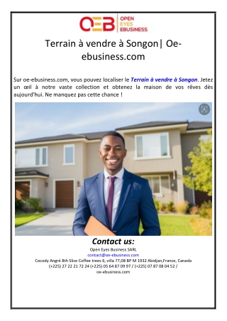 Terrain à vendre à Songon| Oe-ebusiness.com
