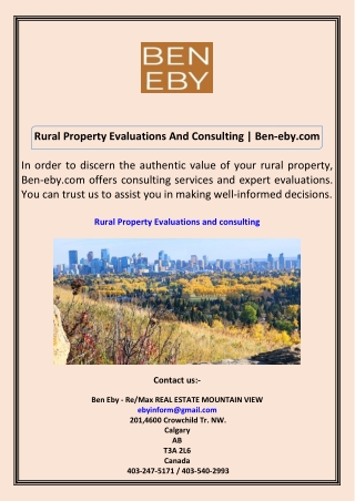 rural property evaluations and consulting