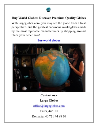 Buy World Globes Discover Premium Quality Globes