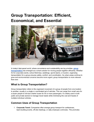 group transportation efficient economical