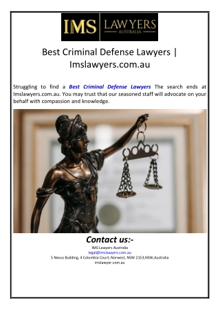 Best Criminal Defense Lawyers | Imslawyers.com.au