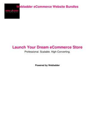 Launch Your eCommerce Business with Webladder – Professional Website Development Bundles