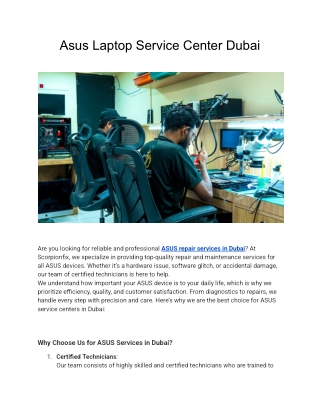 Asus Laptop Service Center Dubai
