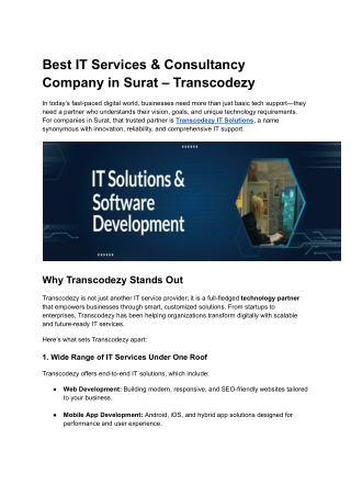 best it services consultancy company in surat