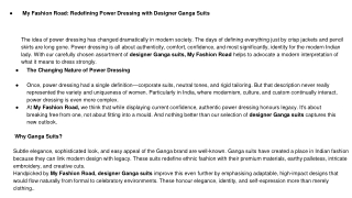 My Fashion Road: Redefining Power Dressing with Gaga Suits