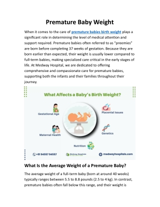 Premature Baby Weight