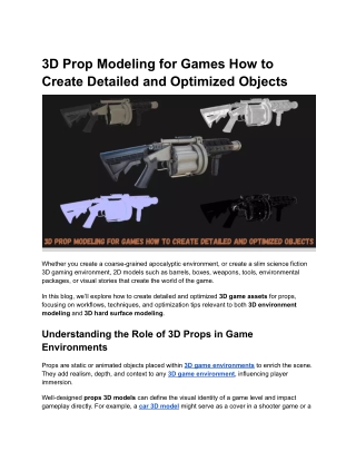 3D Prop Modeling for Games How to Create Detailed and Optimized Objects