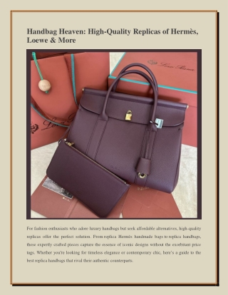 High-Quality Replicas of Hermès, Loewe & More