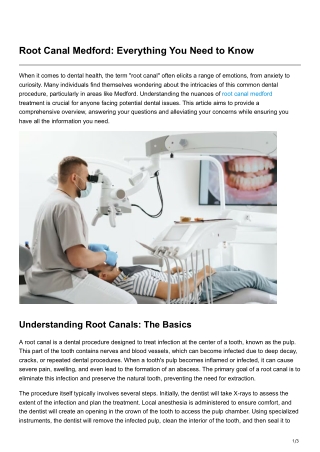 Root Canal Medford Everything You Need to Know