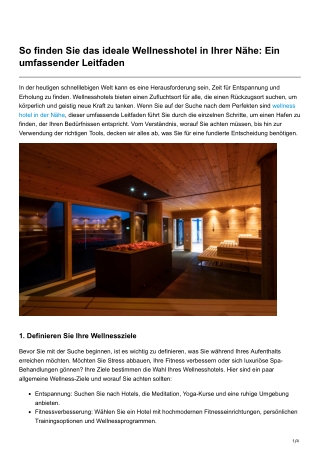 So finden Sie das ideale Wellnesshotel in Ihrer Nähe Ein umfassender Leitfaden