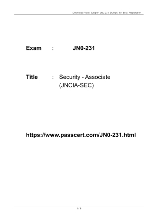 download valid juniper jn0 231 dumps for best