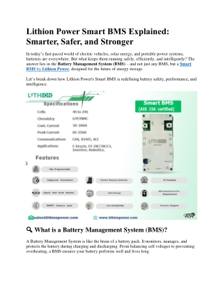 lithion power smart bms explained smarter safer