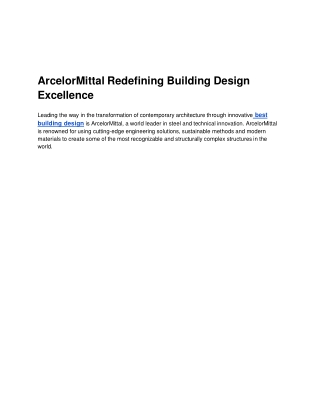 arcelormittal redefining building design