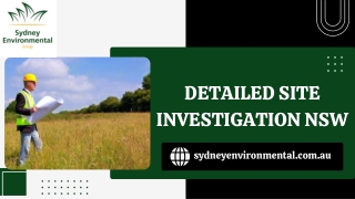 Detailed Site Investigation NSW
