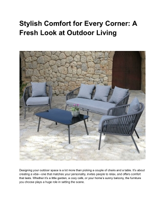 Good Times Begin with the Best Outdoor Furniture