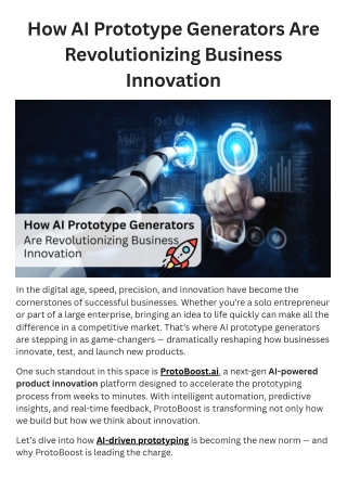 How AI Prototype Generators Are Revolutionizing Business Innovation