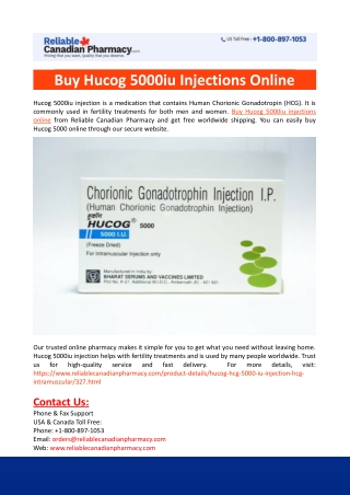 Buy Hucog 5000iu Injections Online
