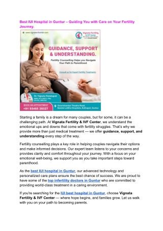best iui hospital in guntur guiding you with care