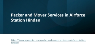 Packer and Mover Services in Airforce Station Hindan