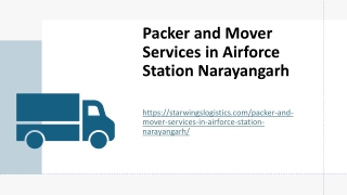 Packer and Mover Services in Airforce Station Narayangarh