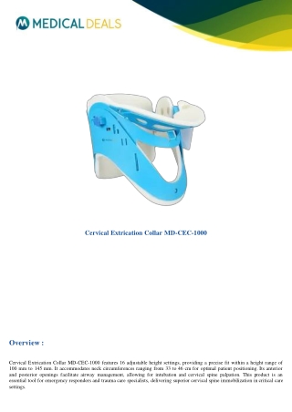 cervical extrication collar md cec 1000